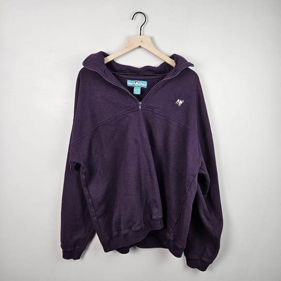 Big Dogs Plum Purple Quarter Zip Half Zip Pullover XL - Picture 1 of 6